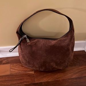 Coach brown suede hobo handbag purse , nice condition